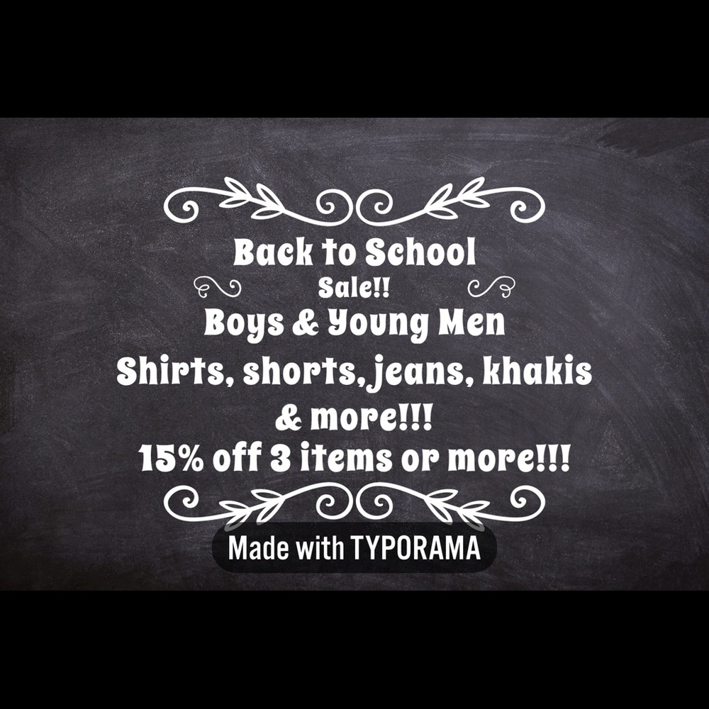 Boys & young men shirts, shorts, jeans & more.